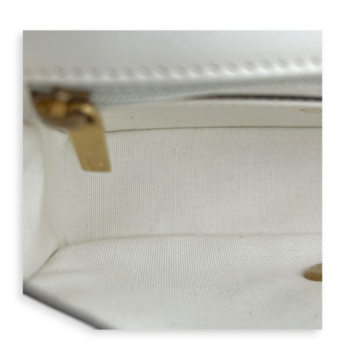 Rectangle Pearl Chain Shoulder Bag White in Lambskin, Gold hardware