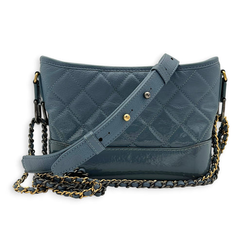 Gabrielle Shoulder Bag Blue in Calfskin, Mixed hardware
