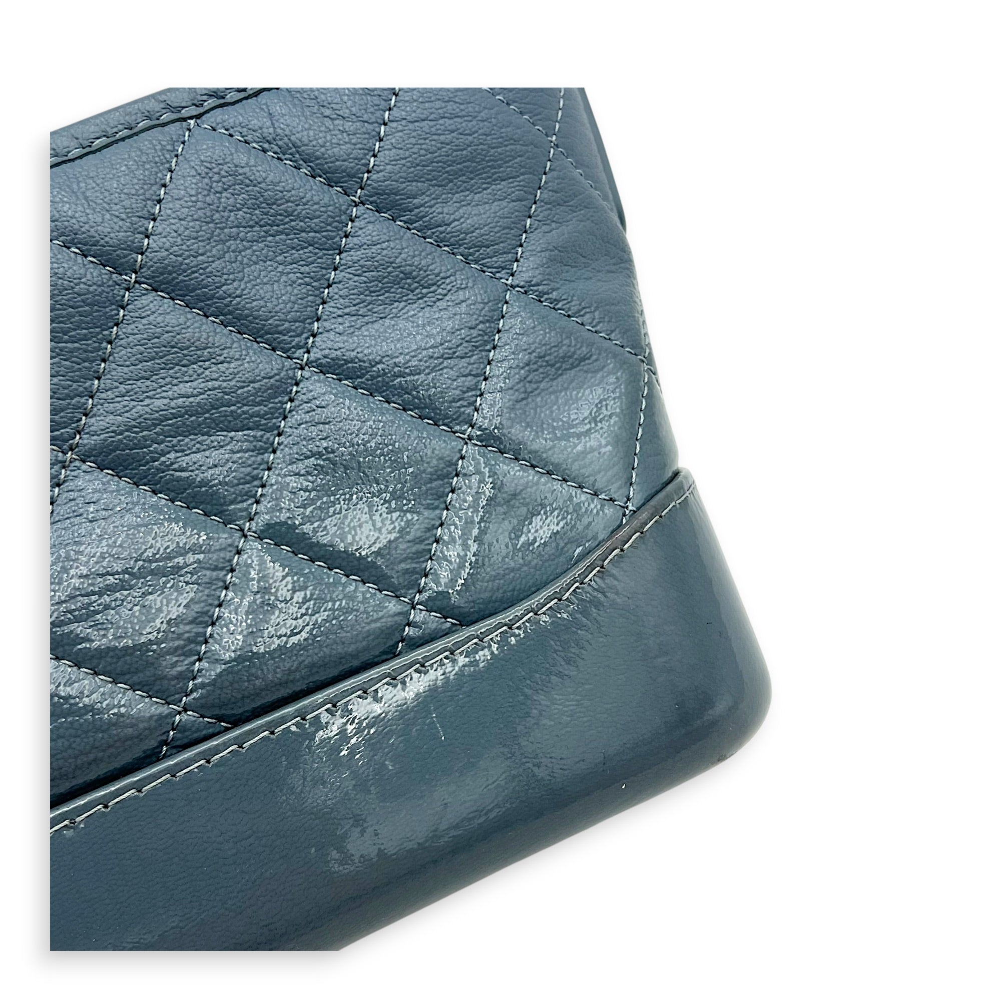 Gabrielle Shoulder Bag Blue in Calfskin, Mixed hardware