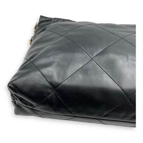 22 Tote Shoulder Bag Black in Calfskin, Gold hardware