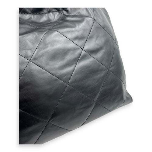 22 Tote Shoulder Bag Black in Calfskin, Gold hardware