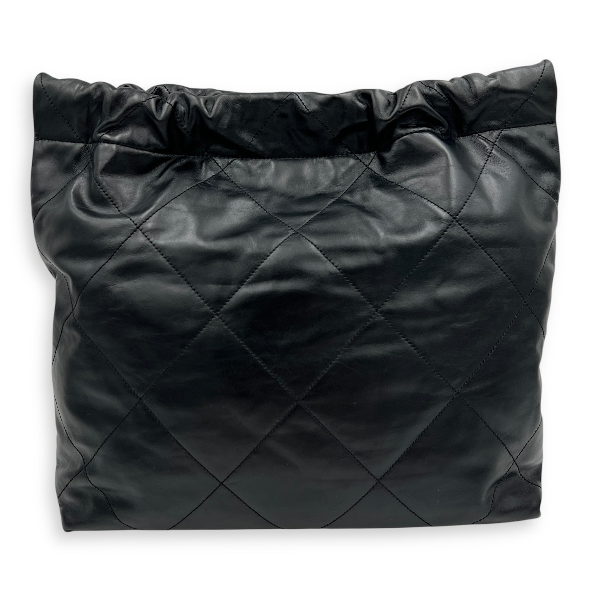 22 Tote Shoulder Bag Black in Calfskin, Gold hardware