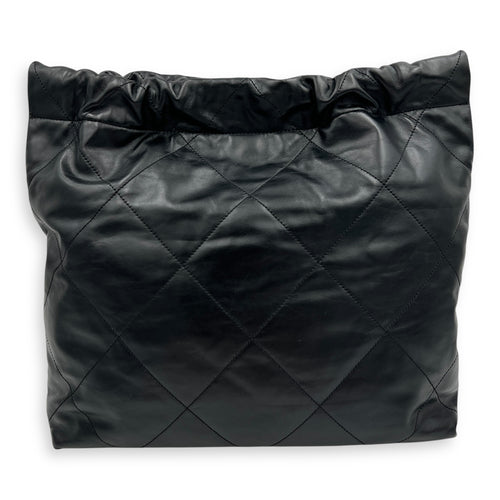 22 Tote Shoulder Bag Black in Calfskin, Gold hardware