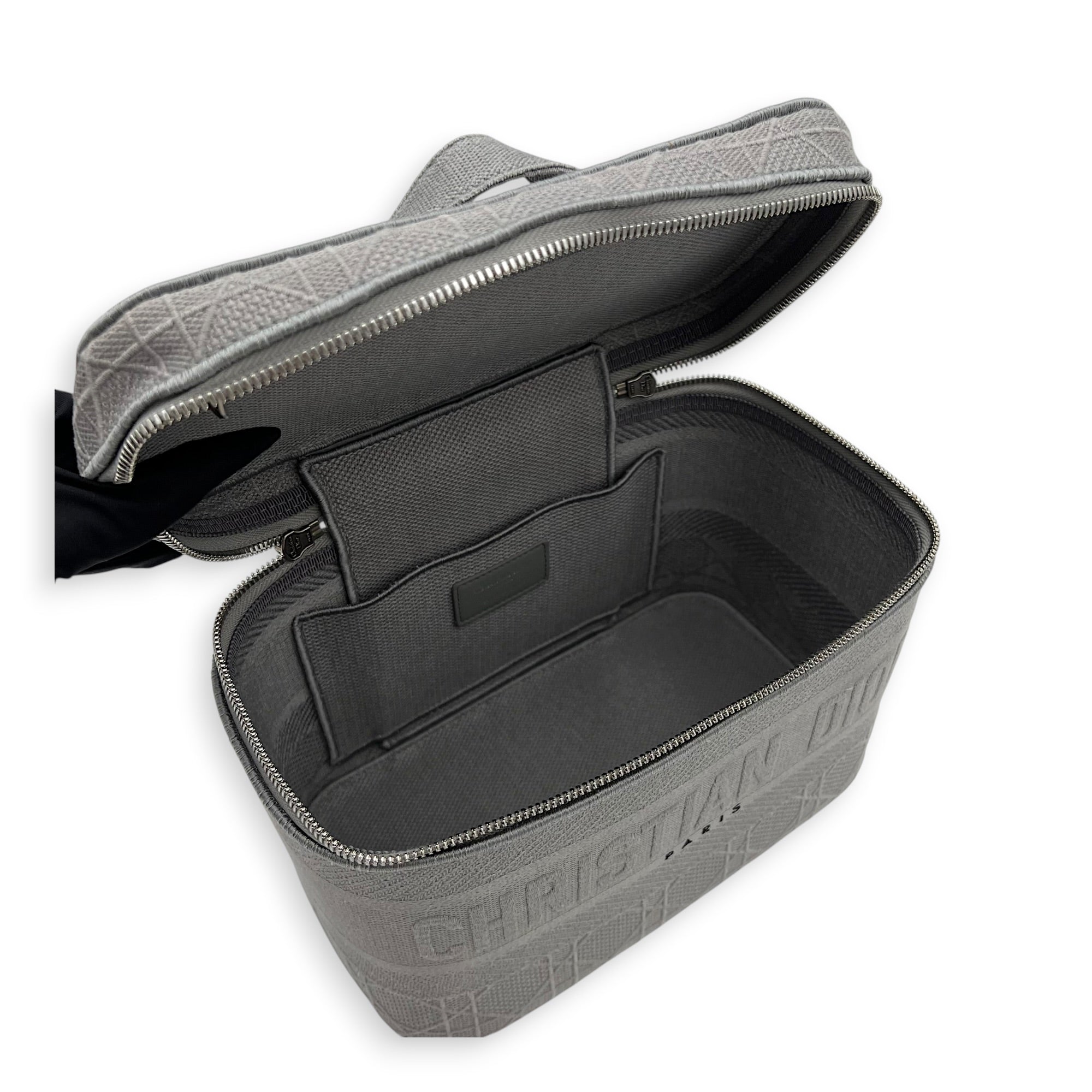 D-Lite Vanity Bag Grey in Canvas, Silver hardware