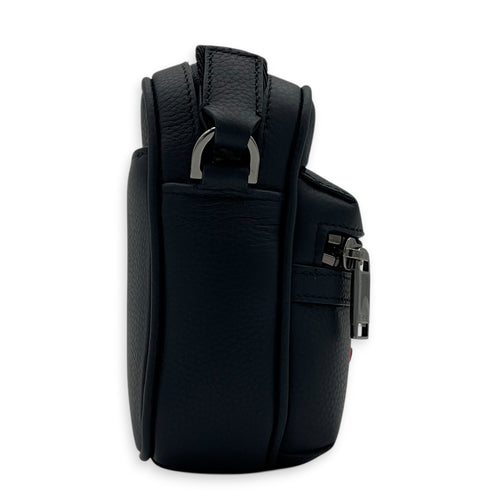 Rider Shoulder Bag Mini Blue in Calfskin, Gunmetal hardware
