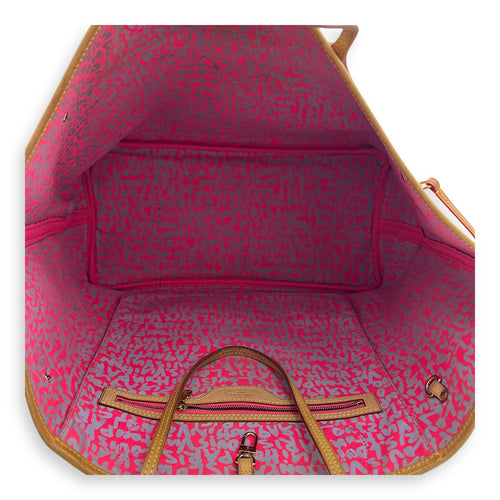 Neverfull Grafitti Tote Bag GM Brown in Monogram Coated Canvas, Gold hardware