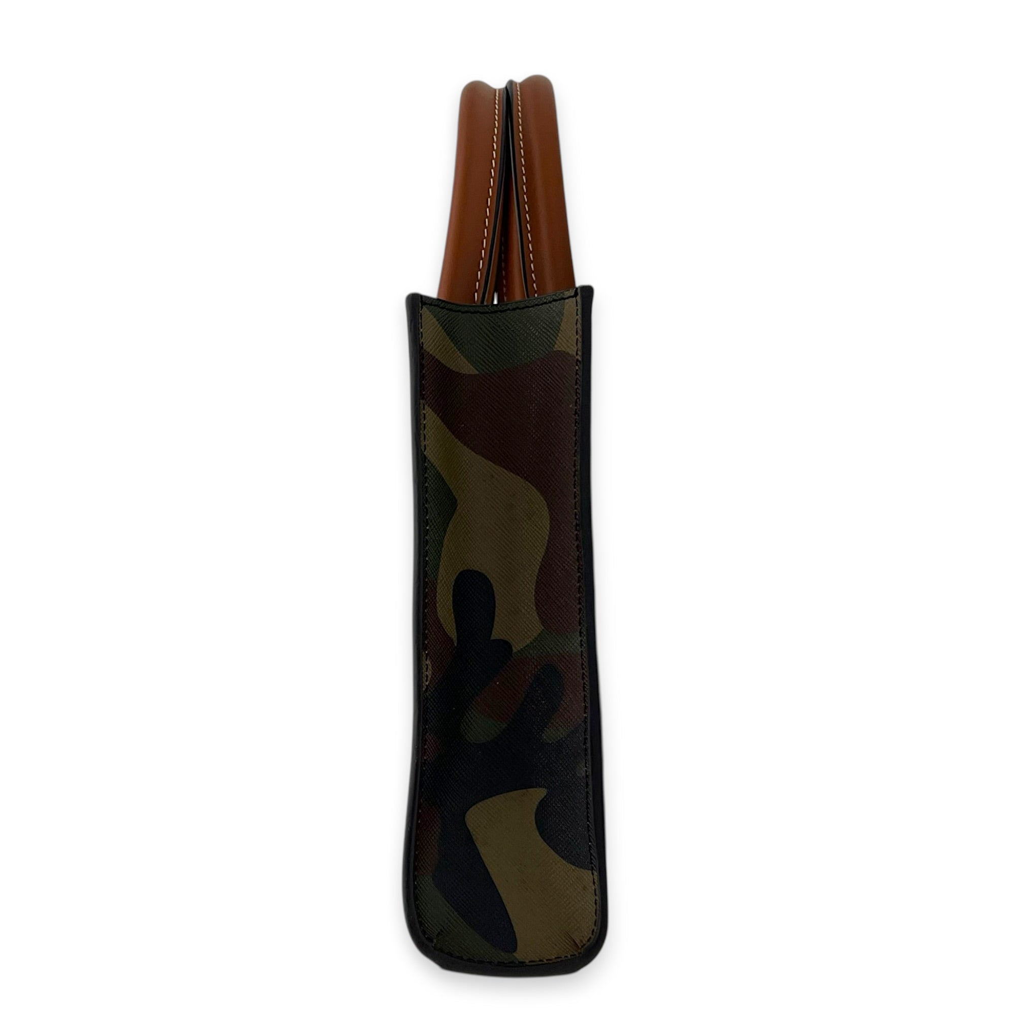 Cabas Top Handle Bag Vertical Multi-colour in Coated Canvas, Gold hardware