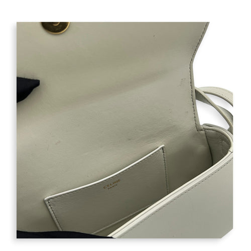 Tabou Shoulder Bag White in Calfskin, Gold hardware