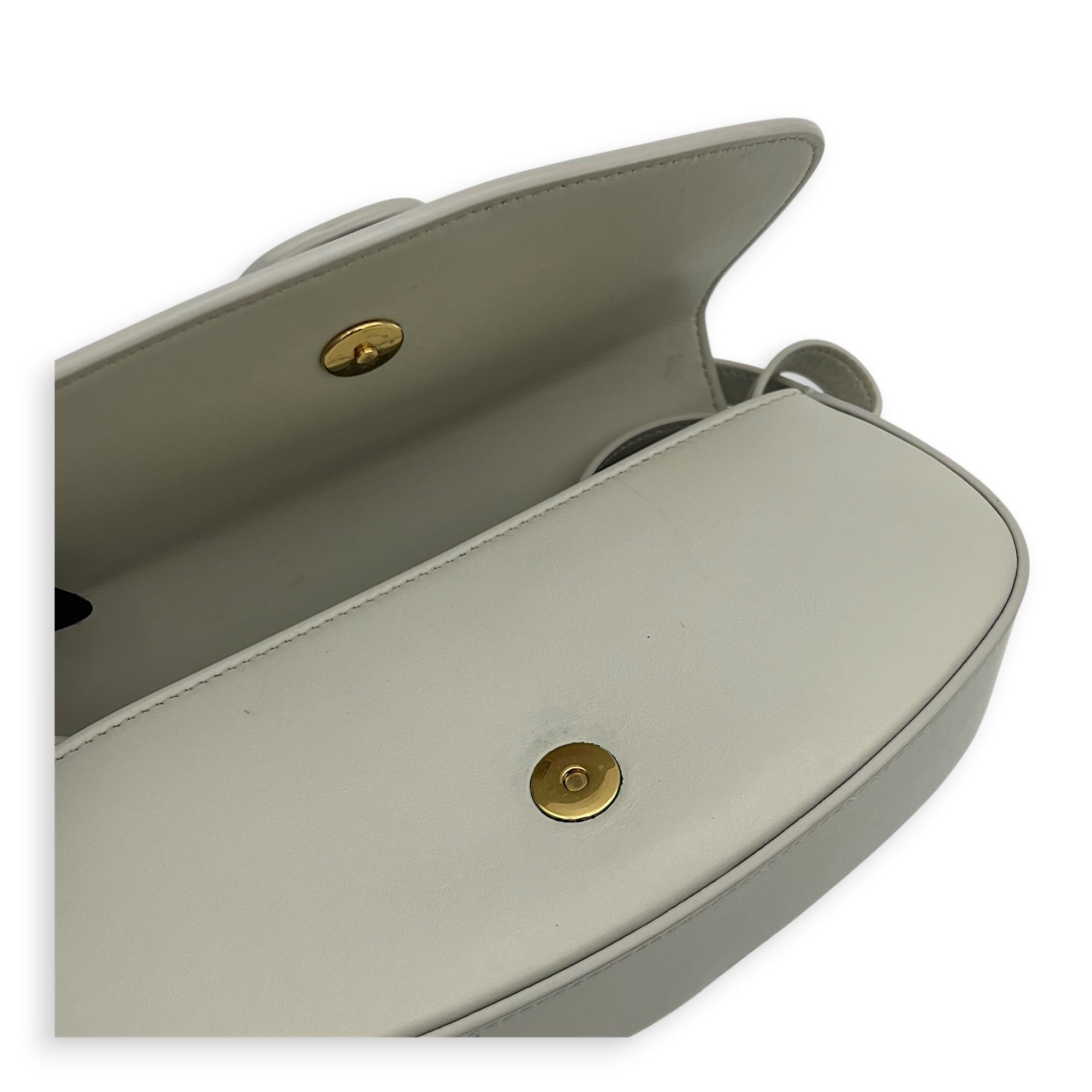 Tabou Shoulder Bag White in Calfskin, Gold hardware