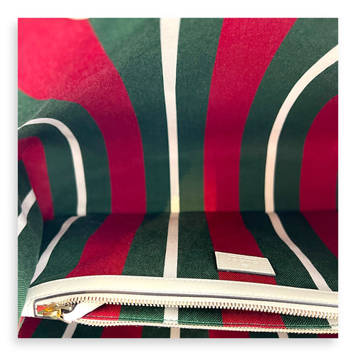 Emblem Tote Bag White in Coated Canvas, Gold hardware