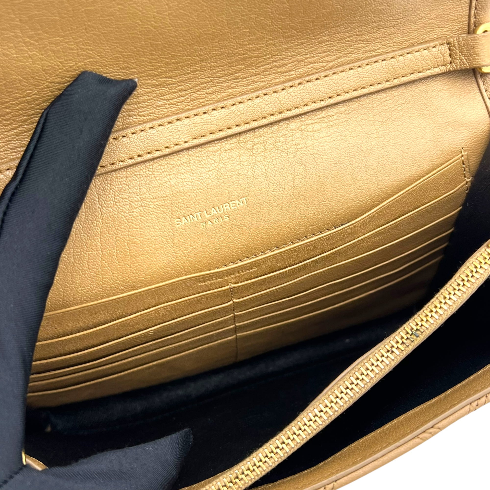 Becky Shoulder Bag Beige in Lambskin, Gold hardware
