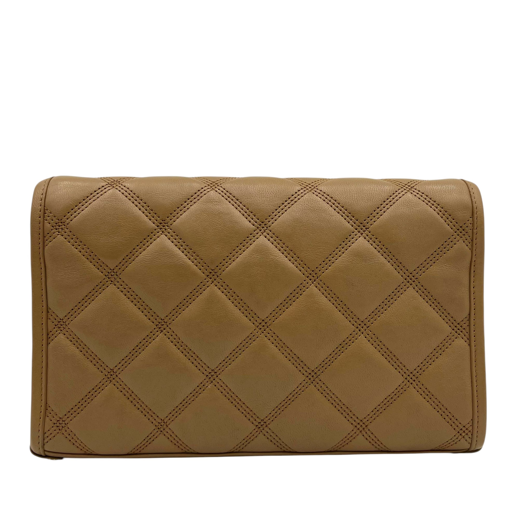 Becky Shoulder Bag Beige in Lambskin, Gold hardware