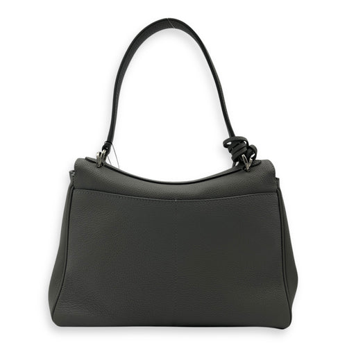 Rodeo Top Handle Bag Small Grey in Calfskin, Silver hardware