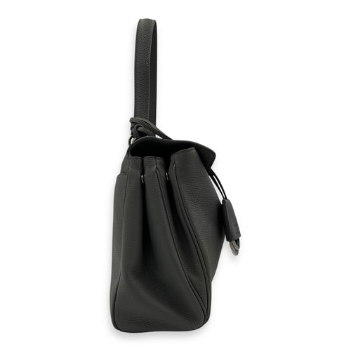 Rodeo Top Handle Bag Small Grey in Calfskin, Silver hardware