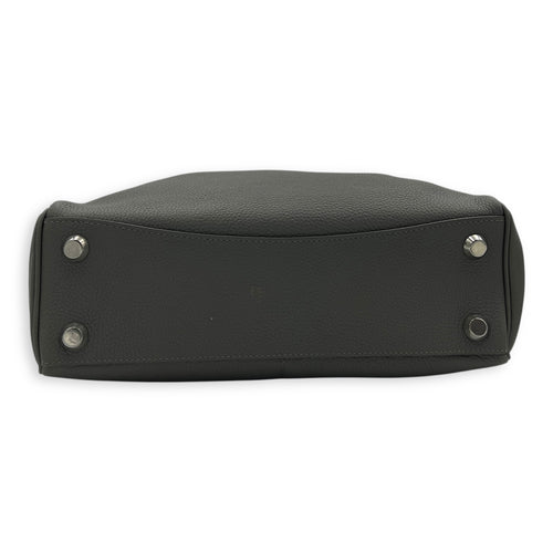 Rodeo Top Handle Bag Small Grey in Calfskin, Silver hardware