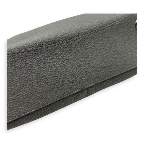 Rodeo Top Handle Bag Small Grey in Calfskin, Silver hardware