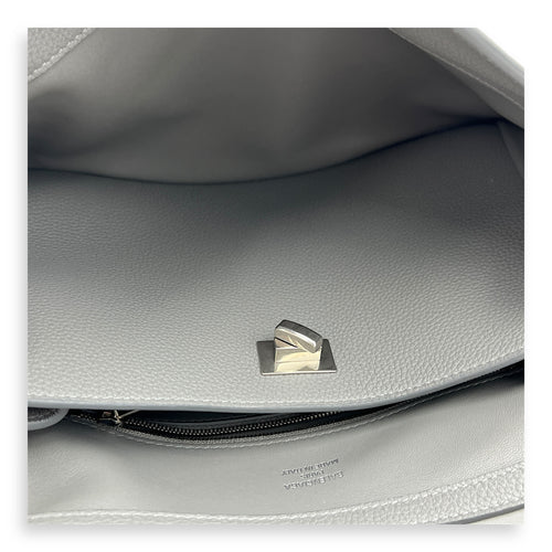 Rodeo Top Handle Bag Small Grey in Calfskin, Silver hardware