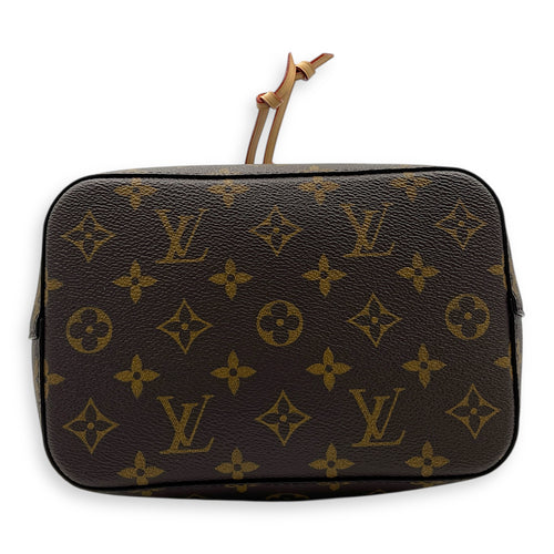 NeoNoe BB Brown Bucket Bag in Monogram Coated Canvas, Gold hardware