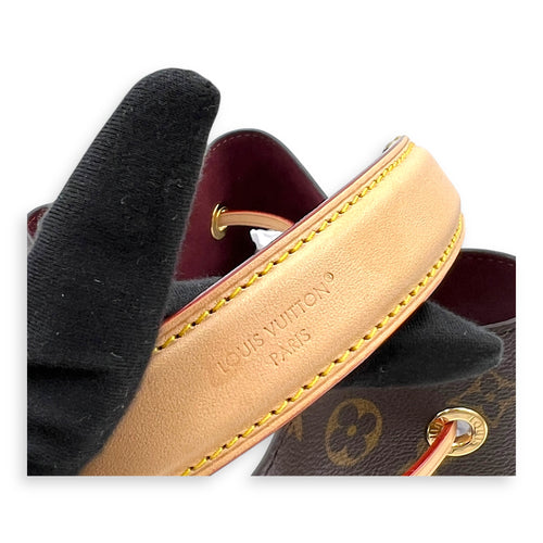 NeoNoe BB Brown Bucket Bag in Monogram Coated Canvas, Gold hardware