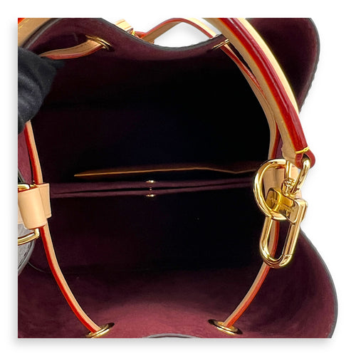 NeoNoe BB Brown Bucket Bag in Monogram Coated Canvas, Gold hardware