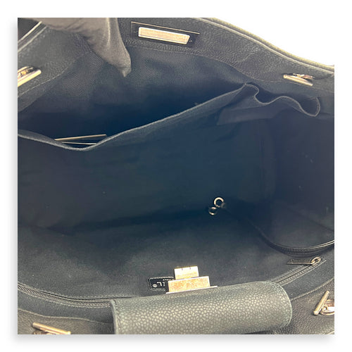 2.55 Black Tote Bag in Nubuck, Ruthenium hardware