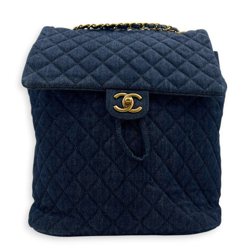 Urban Spirit Backpack Blue in Denim, Silver hardware