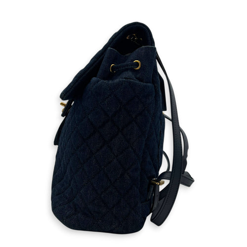 Urban Spirit Backpack Blue in Denim, Silver hardware