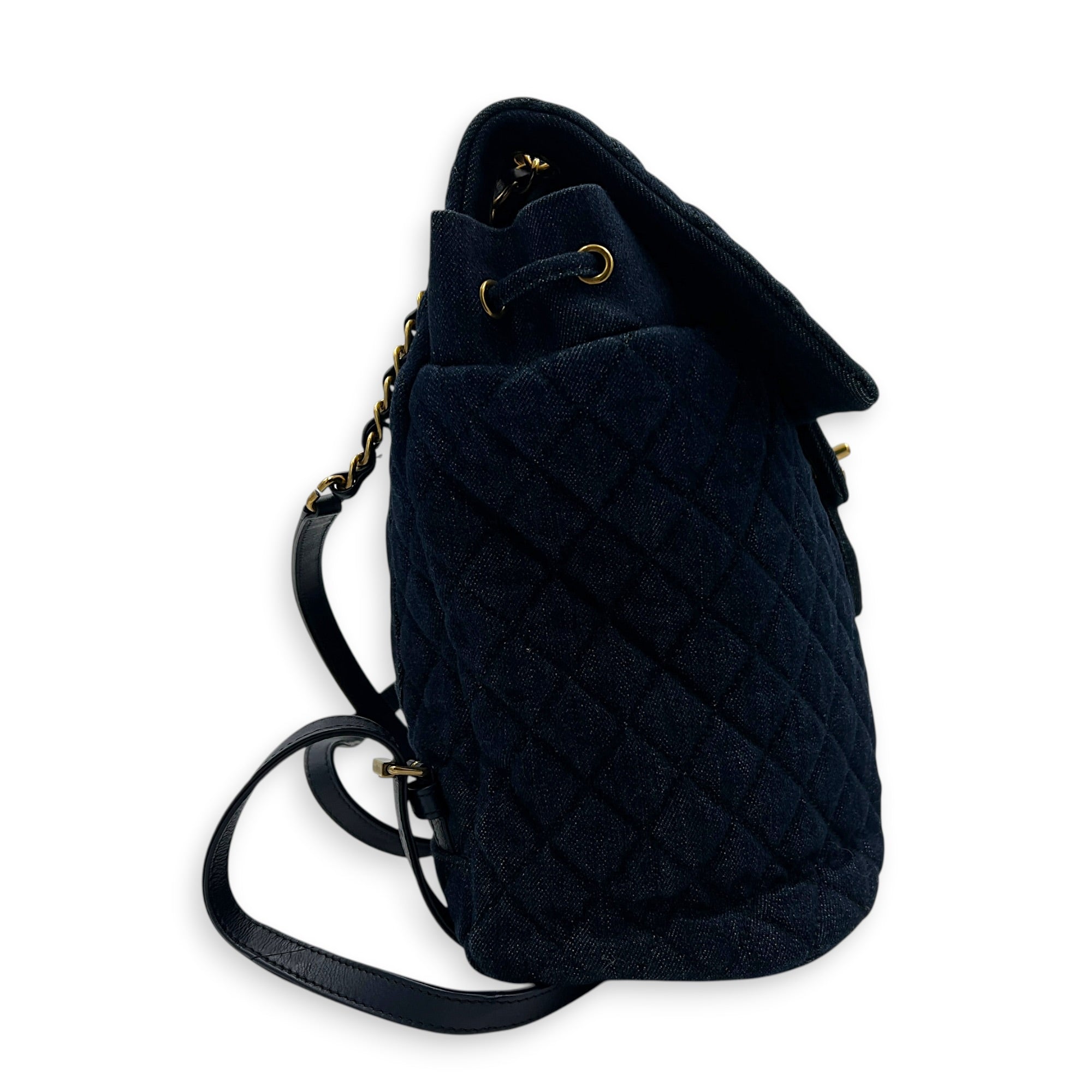 Urban Spirit Backpack Blue in Denim, Silver hardware