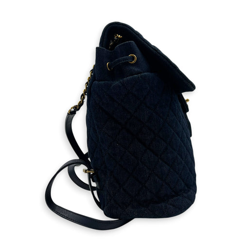Urban Spirit Backpack Blue in Denim, Silver hardware