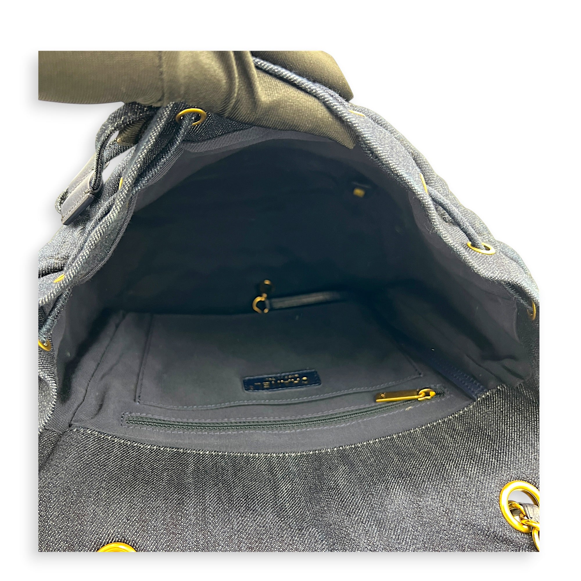 Urban Spirit Backpack Blue in Denim, Silver hardware
