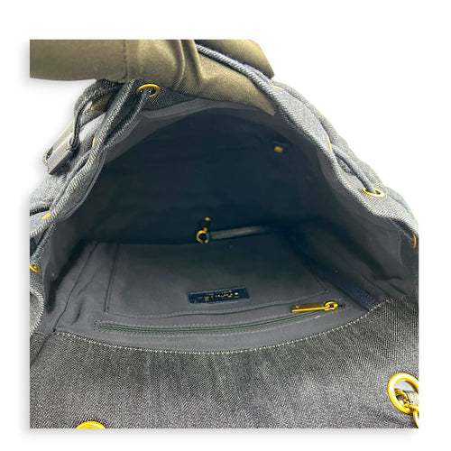 Urban Spirit Backpack Blue in Denim, Silver hardware