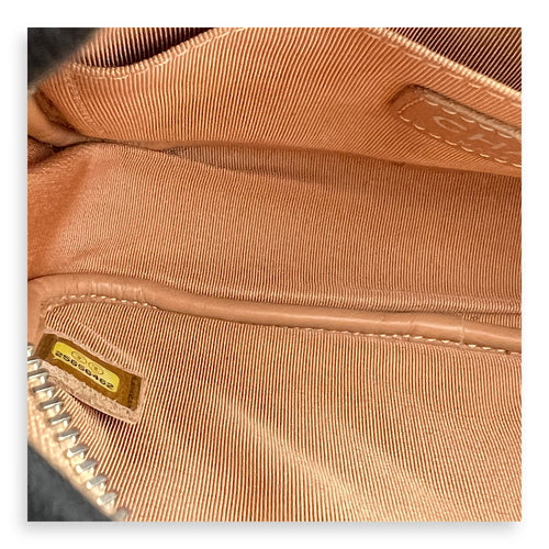 CC Camera Brown Crossbody Bag in Calfskin, Silver hardware