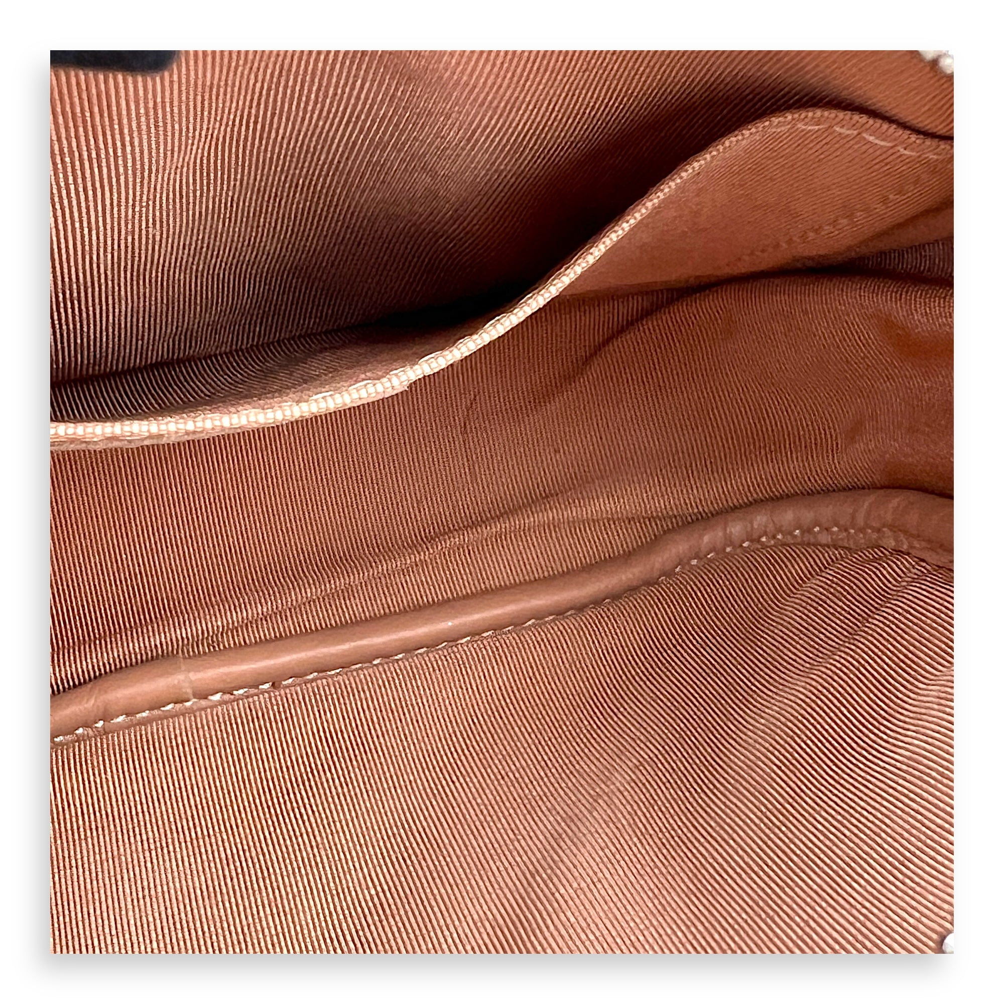 CC Camera Brown Crossbody Bag in Calfskin, Silver hardware