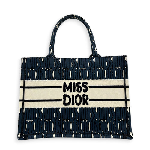 Miss Dior Book Tote Medium Blue Tote Bag in Canvas