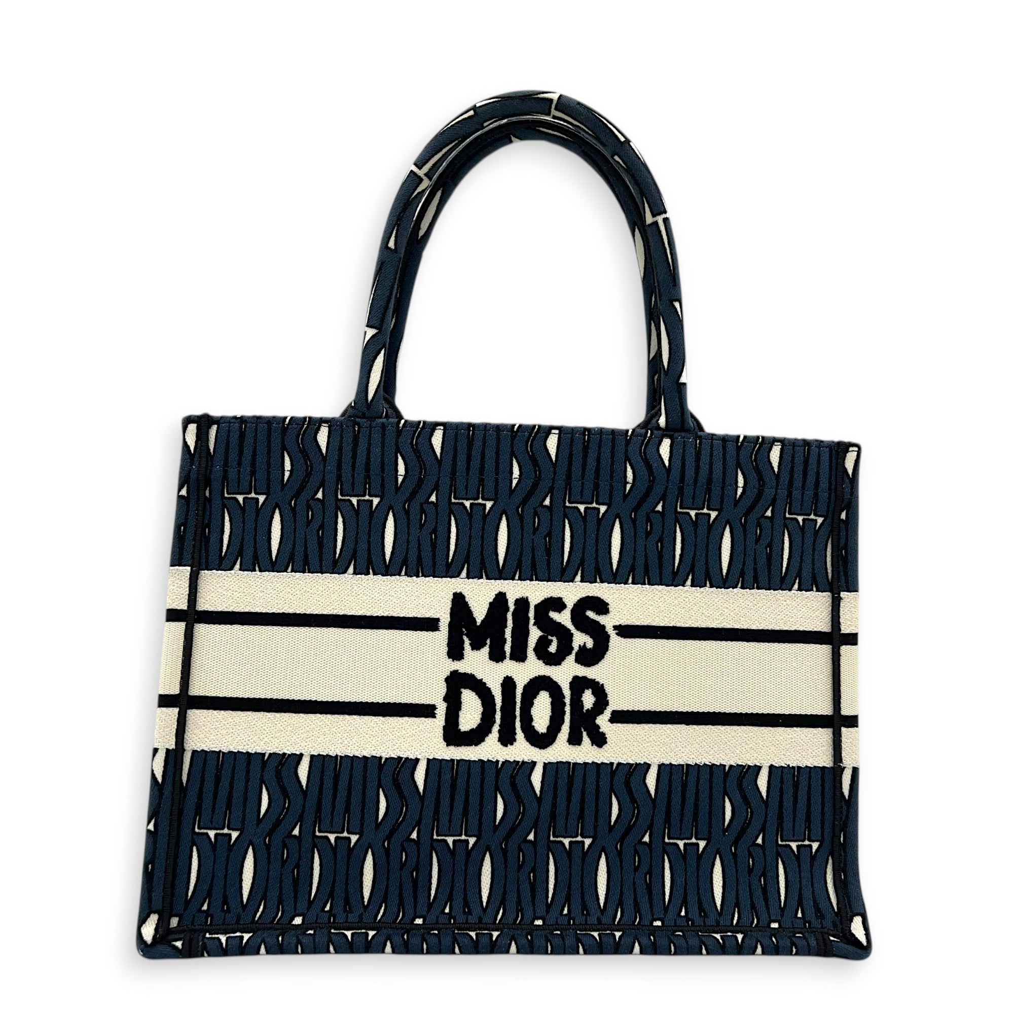 Miss Dior Book Tote Medium Blue Tote Bag in Canvas