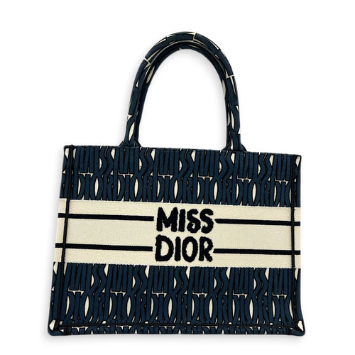 Miss Dior Book Tote Medium Blue Tote Bag in Canvas