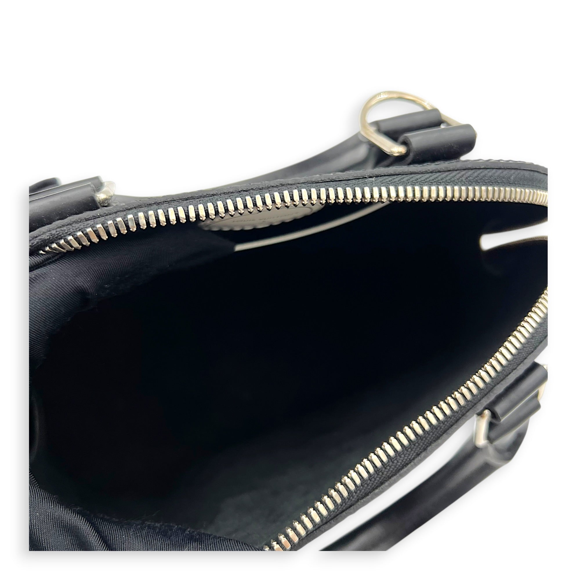 x Yayoi Kusama Alma Black Top Handle Bag in Epi Leather, Silver hardware