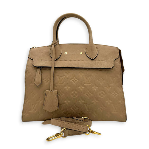 Pont Neuf Top Handle Bag Beige in Empreinte Leather, Gold hardware