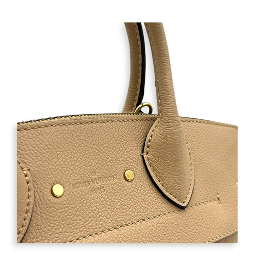 Pont Neuf Top Handle Bag Beige in Empreinte Leather, Gold hardware