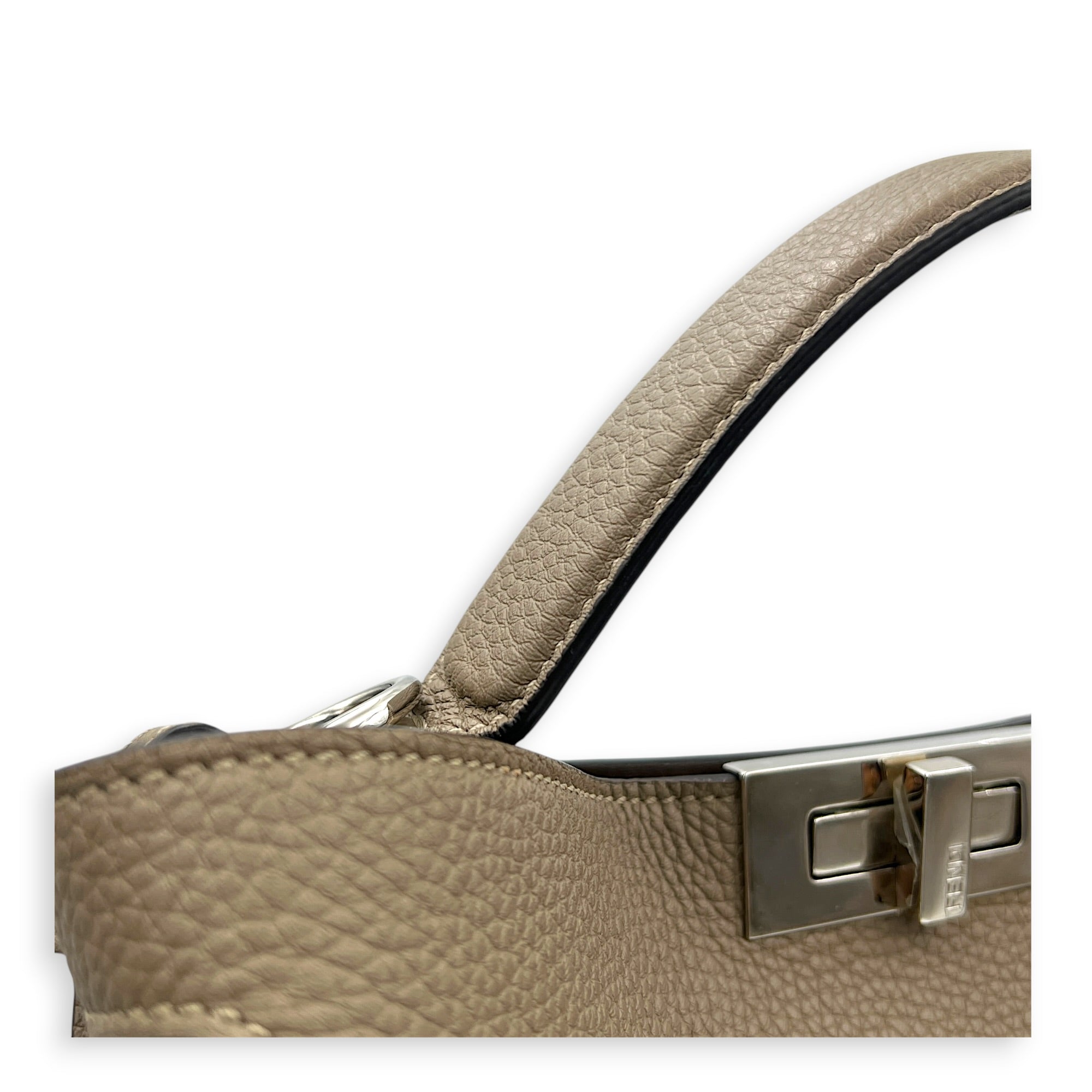 X-Lite Peekaboo Top Handle Bag Beige in Calfskin, Gold hardware