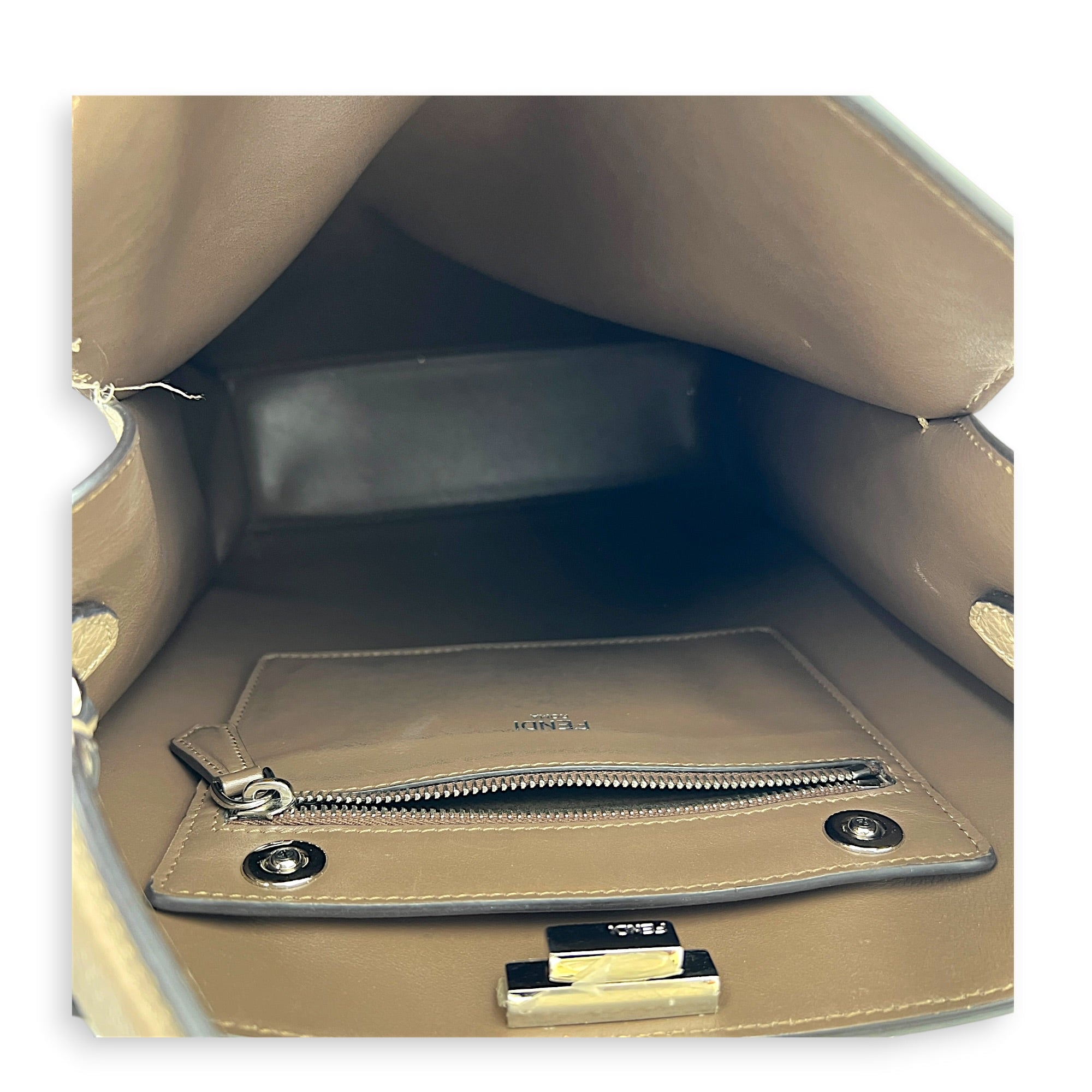 X-Lite Peekaboo Top Handle Bag Beige in Calfskin, Gold hardware