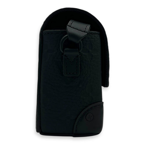 Steamer Black Crossbody Bag in Empreinte Leather, Black hardware