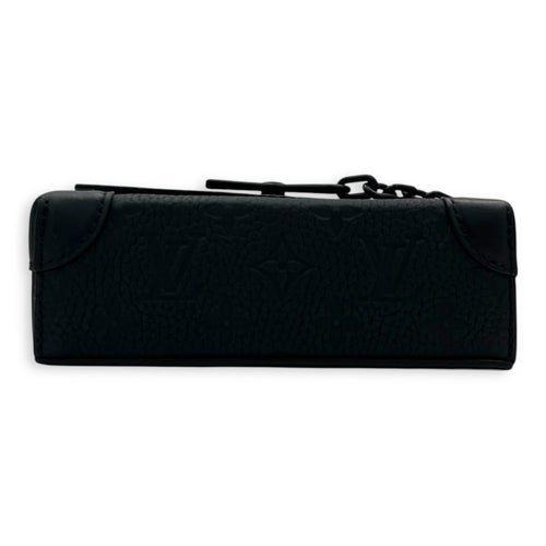 Steamer Black Crossbody Bag in Empreinte Leather, Black hardware