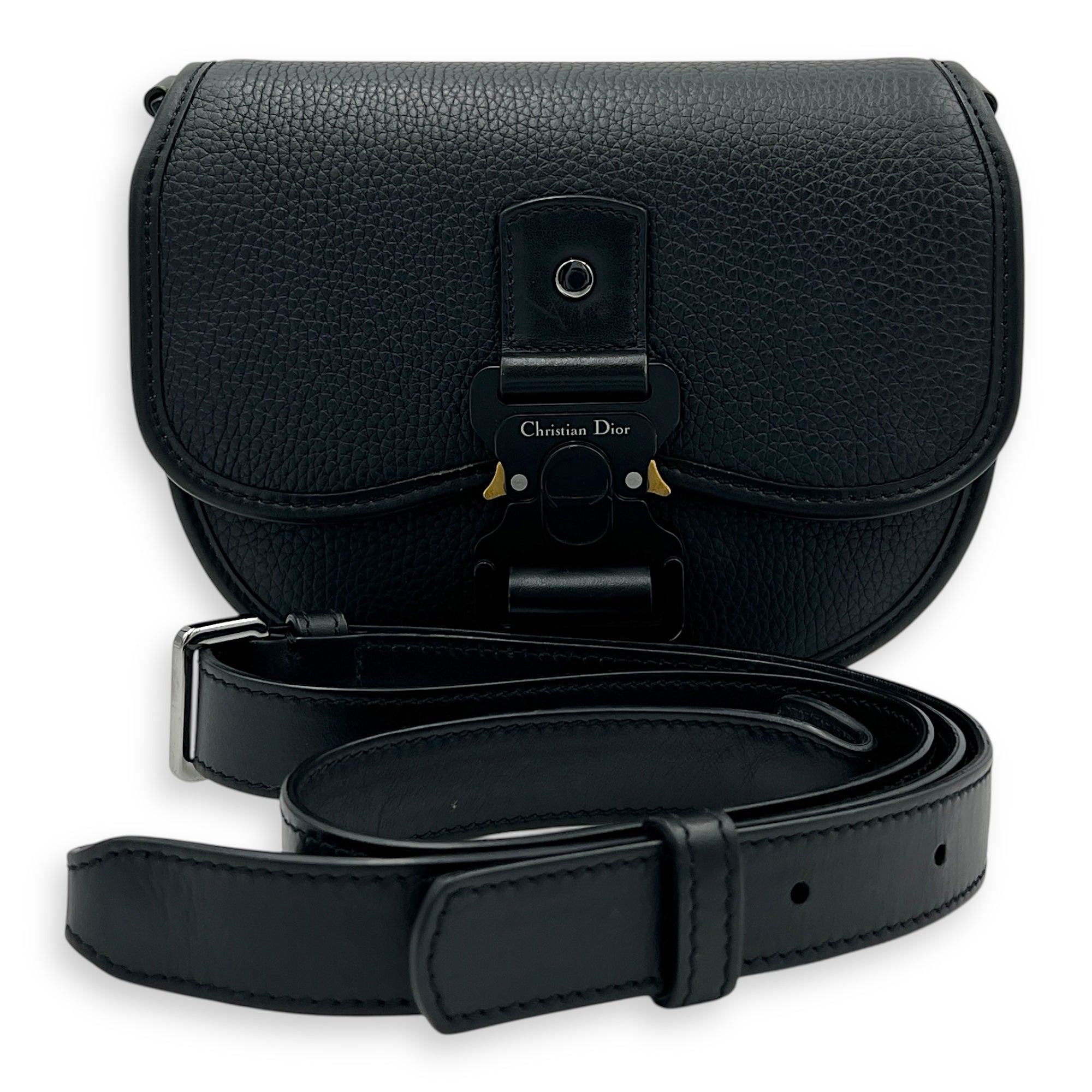 Gallop Crossbody Bag Black in Calfskin, Mixed hardware