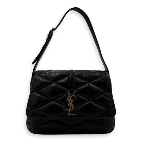 Le 5 A 7 Shoulder Bag Black in Lambskin, Gold hardware