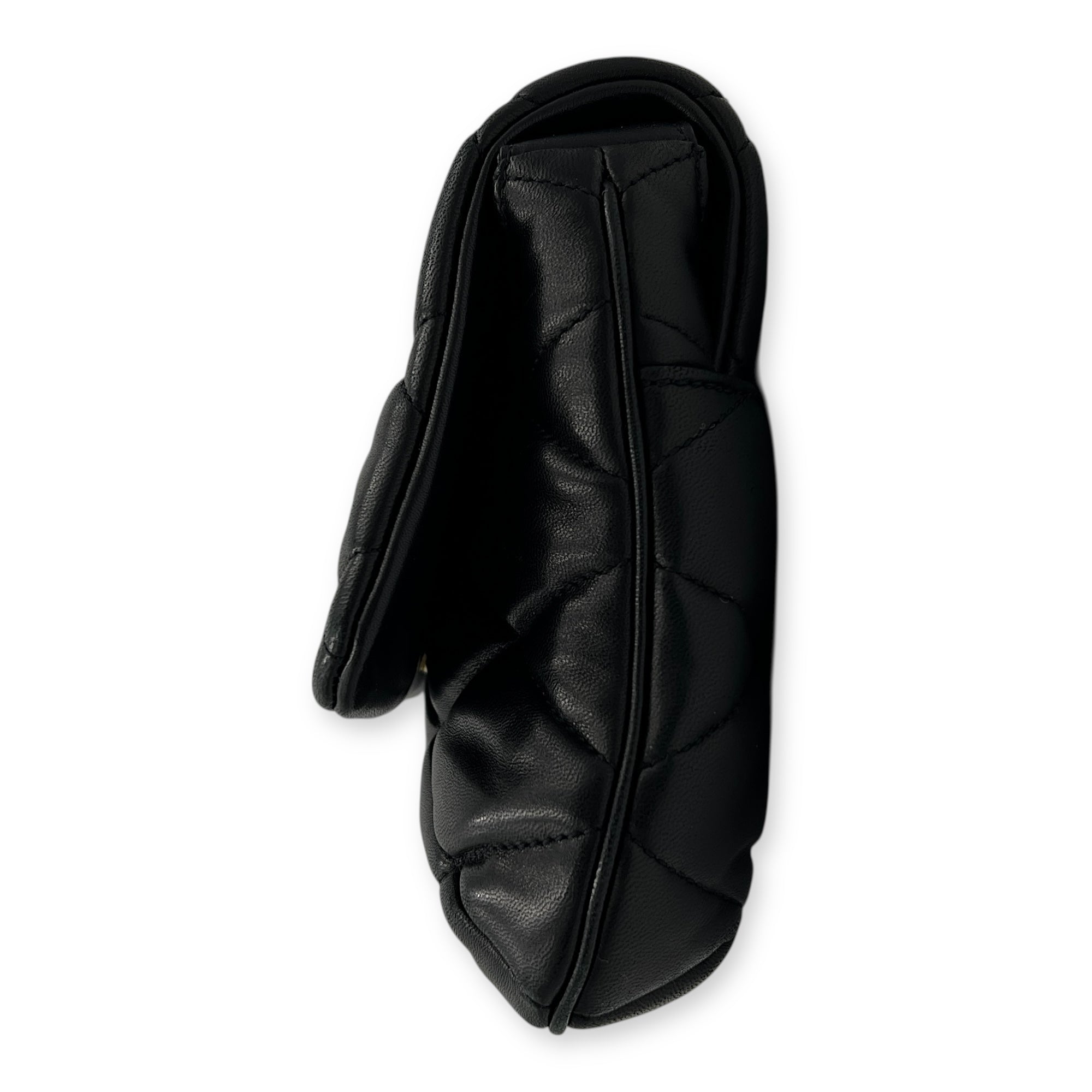 Le 5 A 7 Shoulder Bag Black in Lambskin, Gold hardware