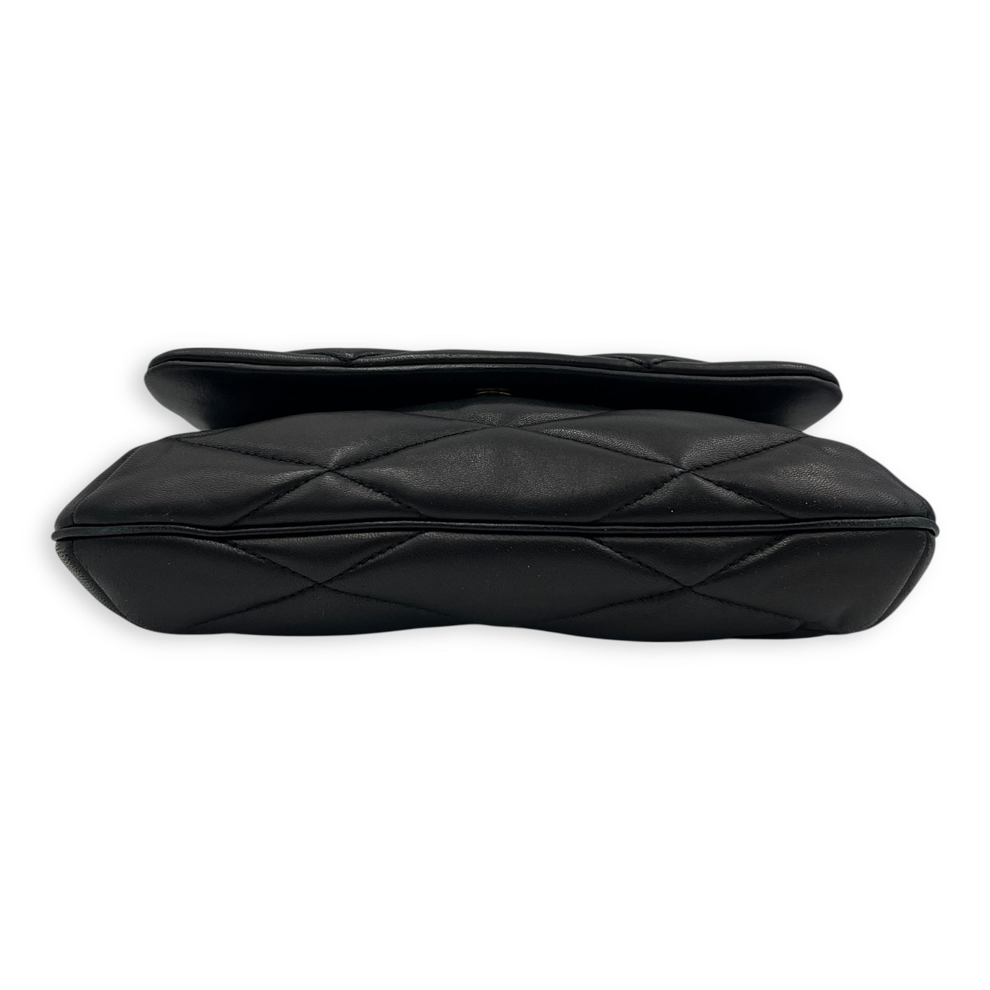 Le 5 A 7 Shoulder Bag Black in Lambskin, Gold hardware