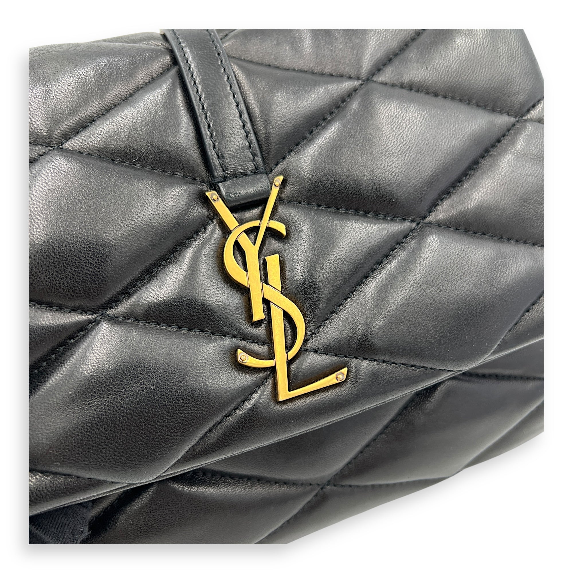 Le 5 A 7 Shoulder Bag Black in Lambskin, Gold hardware