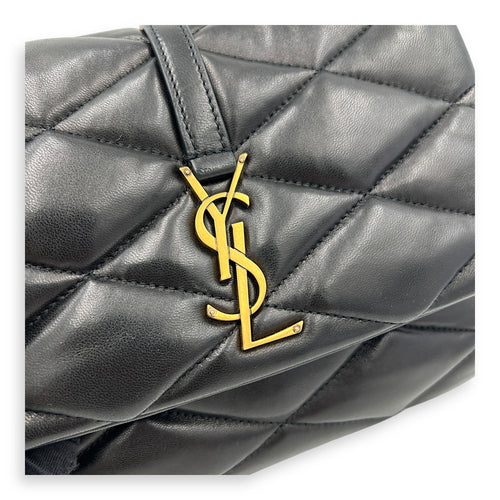Le 5 A 7 Shoulder Bag Black in Lambskin, Gold hardware