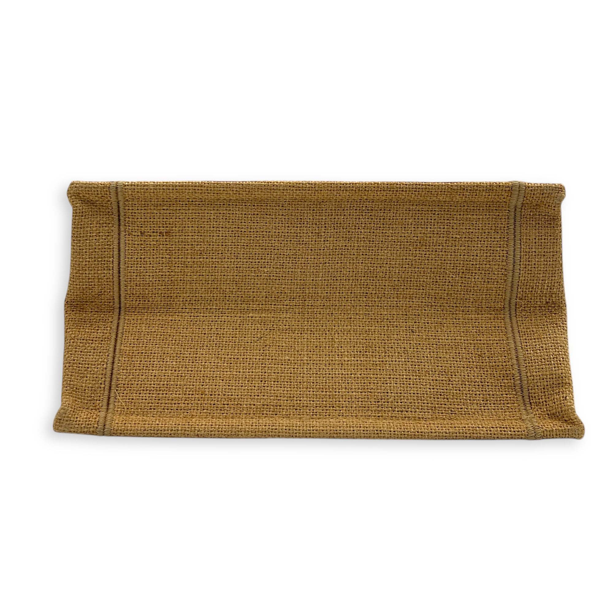 Book Tote Top Handle Bag Small Brown in Jute